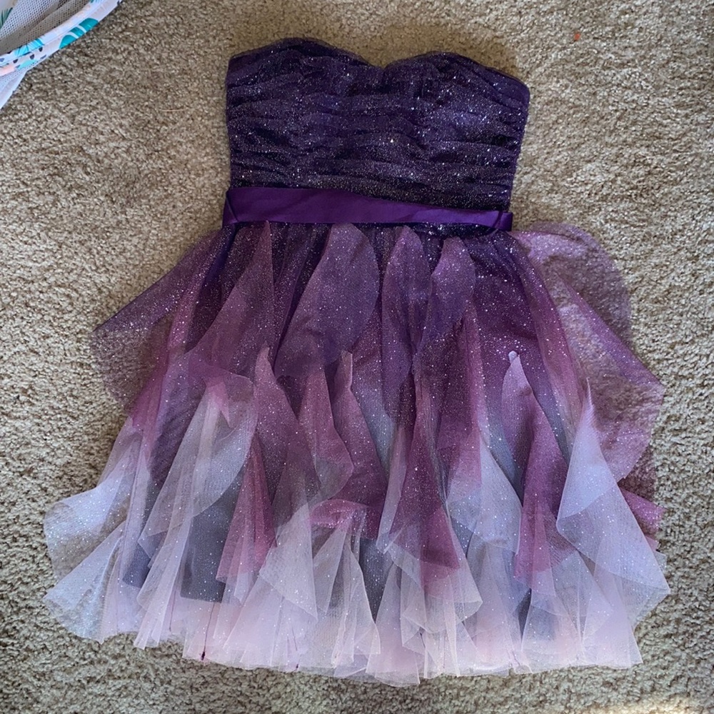 Glitter Covered Purple Homecoming Dress